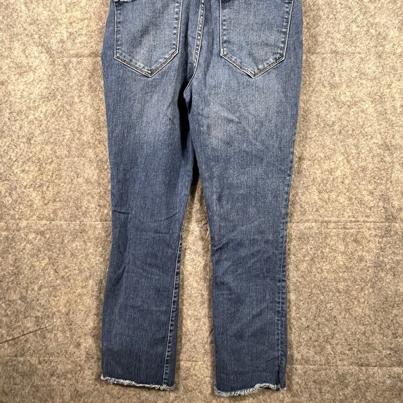 Free People Jeans Raw Straight Boot Hem Mid Rise‎ Blue 61502-16515125 Size 28 - Picture 6 of 11